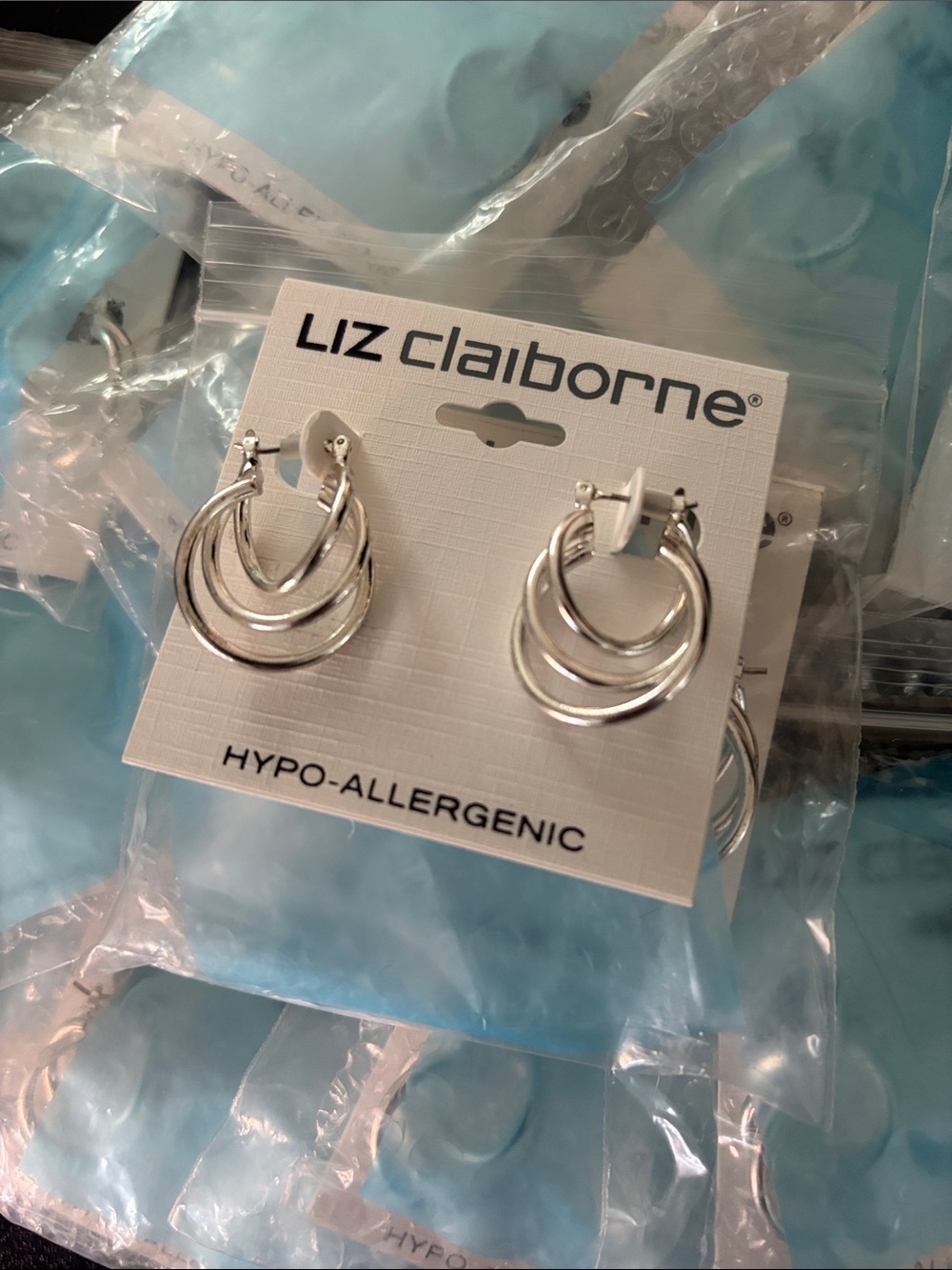 RESELLER LOT ONE DOZEN NEW ON CARD LIZ CLAIBORNE EARRINGS $192 RETAIL !!!
